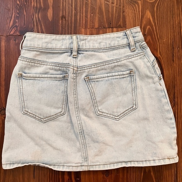 PACSUN Light Wash Denim High Waisted Mini Skirt - Picture 6 of 7